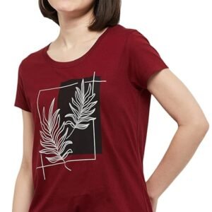 Women's Cotton Regular Fit Printed Round Neck T-Shirt